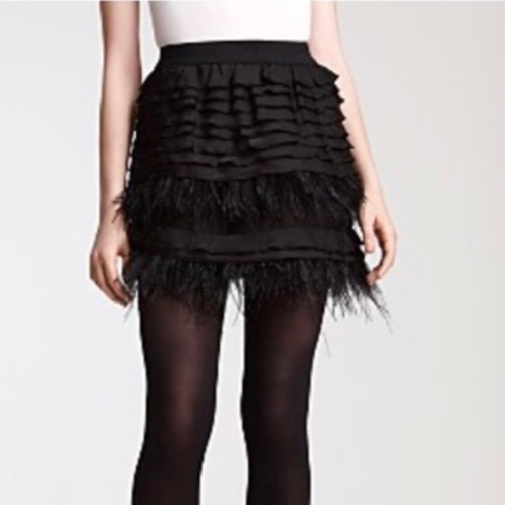 BCBG Ostrich Feather Skirt, size small
